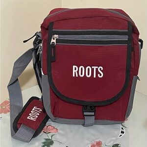 Roots Burgundy Crossbody Organizer Bag